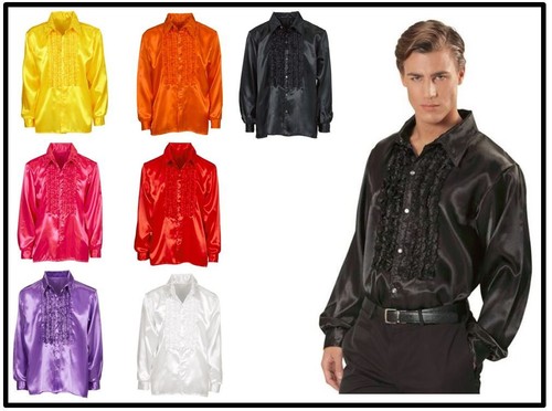 Satin rüschenhemd herren hemd - rüschenhemd,