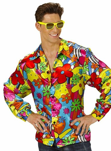 70er herrenhemd flowerpower - herrenhemd,