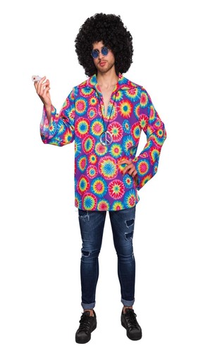 Herren hippie hemd lila bunt - herren,