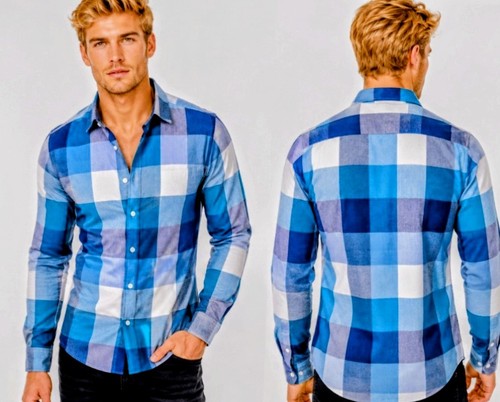 Herren hemd kariert blau - hemd,