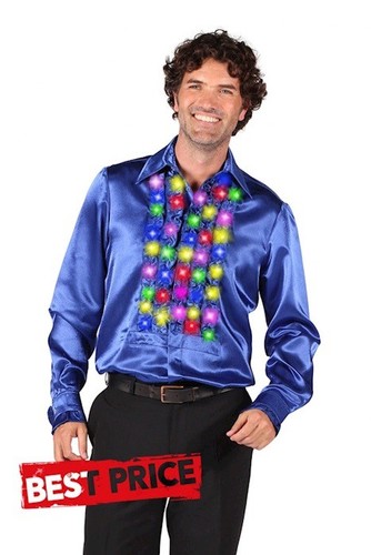 Led discohemd herren - discohemd, blau